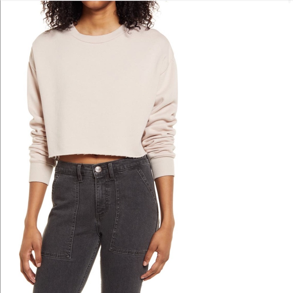 Socialite crop sweatshirt sand beige medium